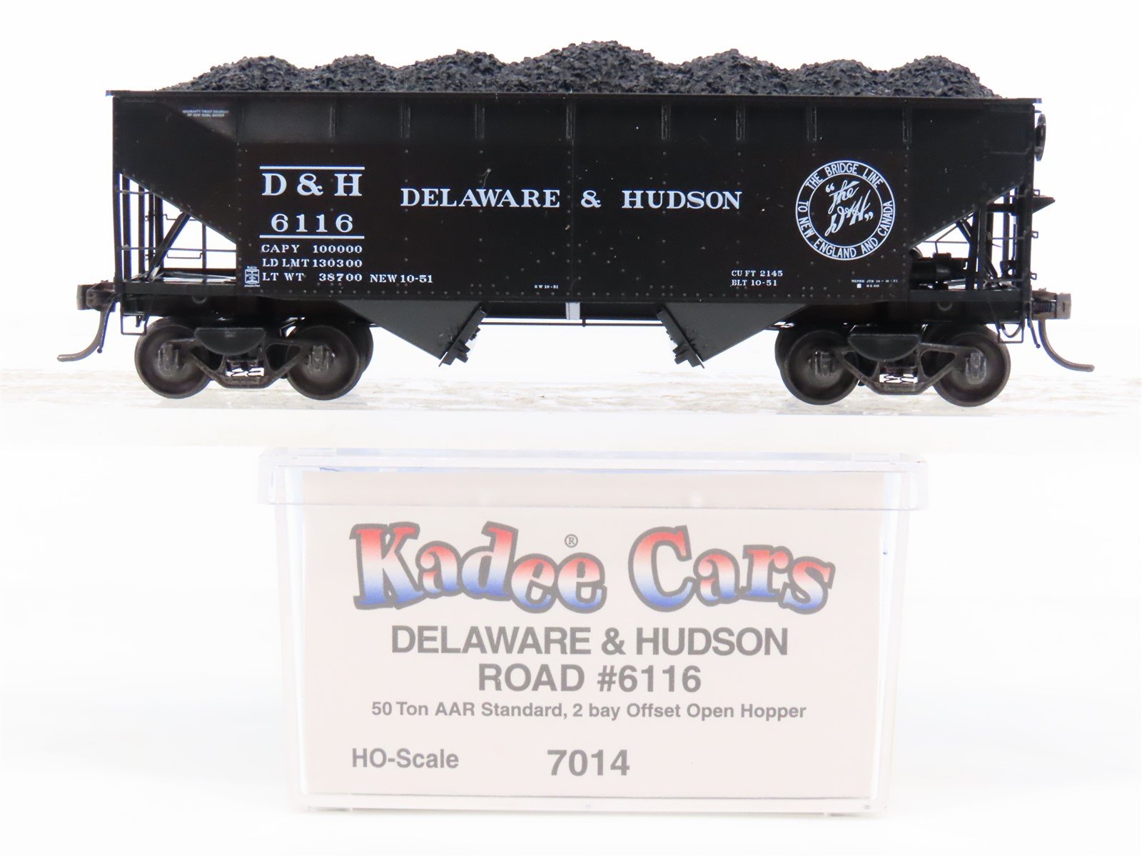 HO Scale Kadee 7014 D&H Delaware & Hudson 2-Bay Open Offset Hopper #6116