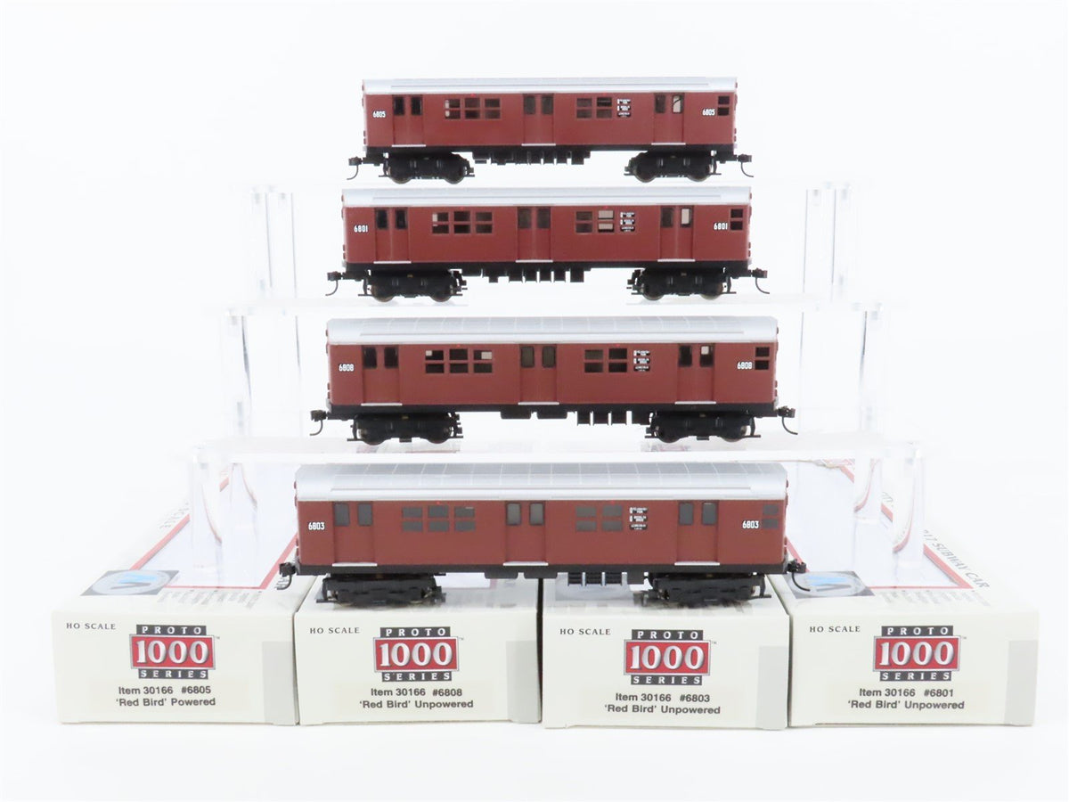 HO Proto 1000 30166 New York City Transit &quot;Red Bird&quot; R17 Subway Car 4-Unit Set