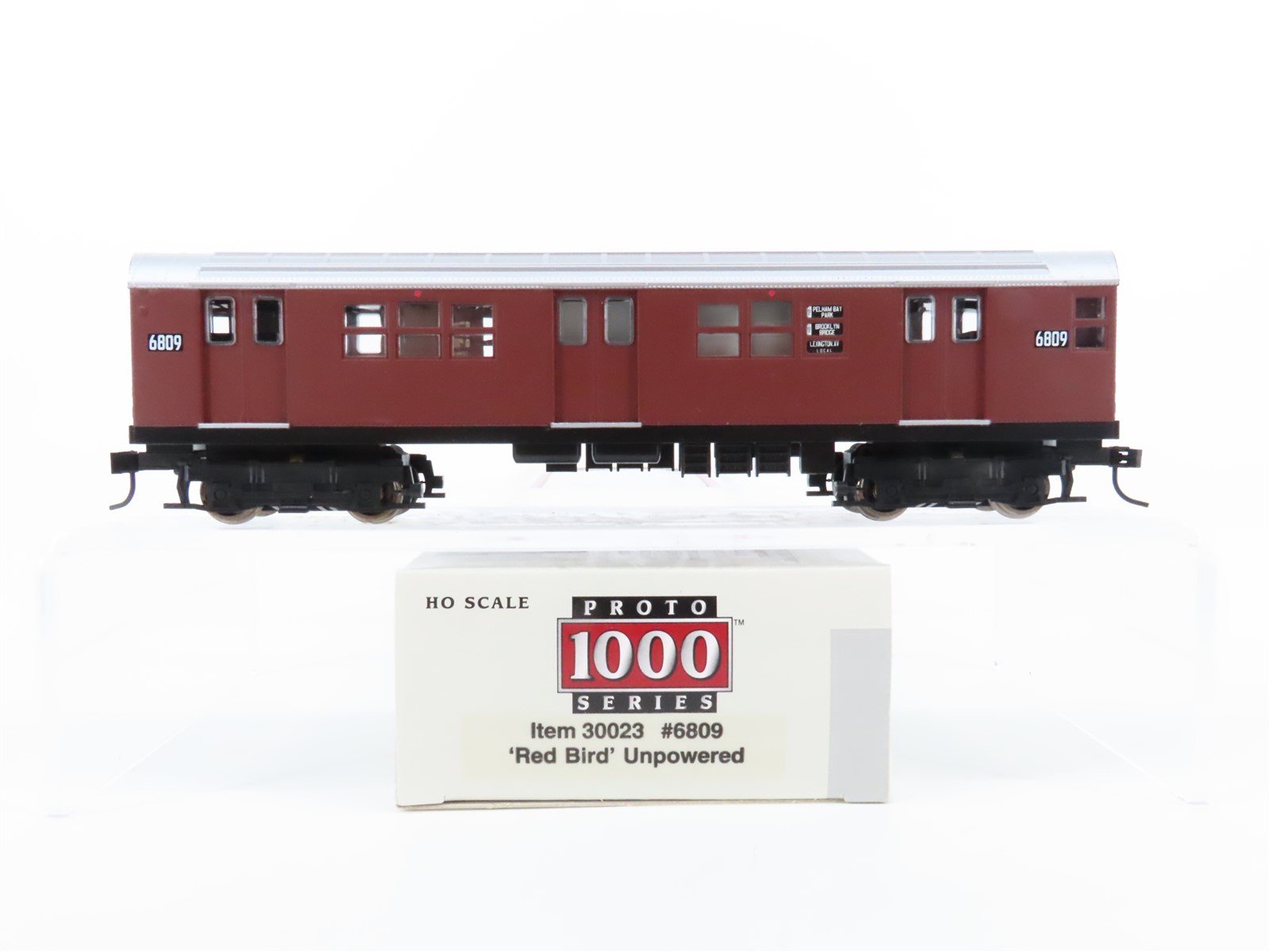 HO Proto 1000 30023 NYCT New York "Red Bird" R17 Subway Car #6809 - Unpowered