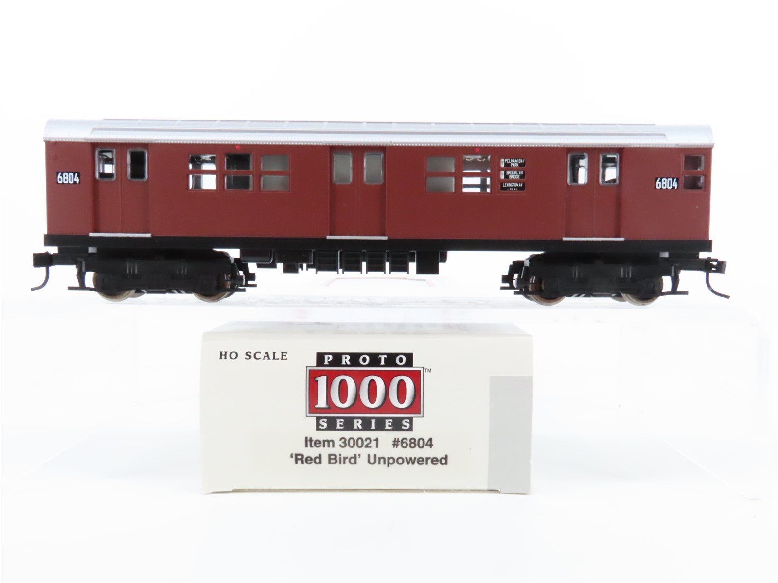 HO Proto 1000 30021 NYCT New York "Red Bird" R17 Subway Car #6804 - Unpowered