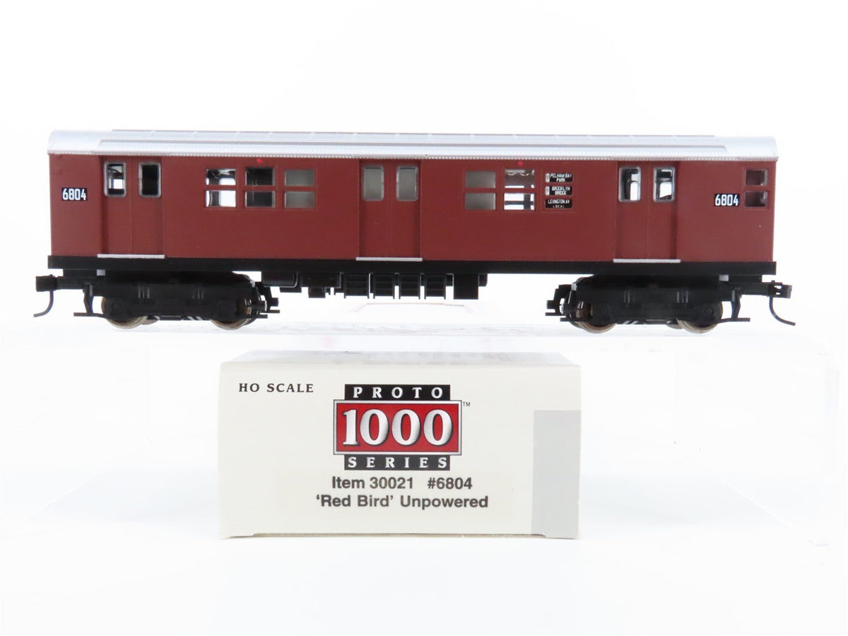 HO Proto 1000 30021 NYCT New York &quot;Red Bird&quot; R17 Subway Car #6804 - Unpowered