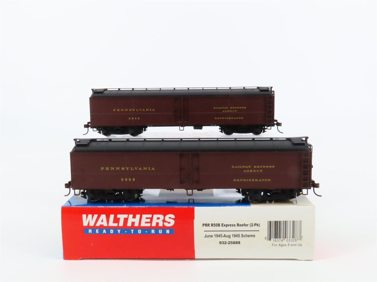 HO Walthers #932-25888 PRR Pennsylvania R50B Express Reefer 2-Pack #2968 &amp; #2846