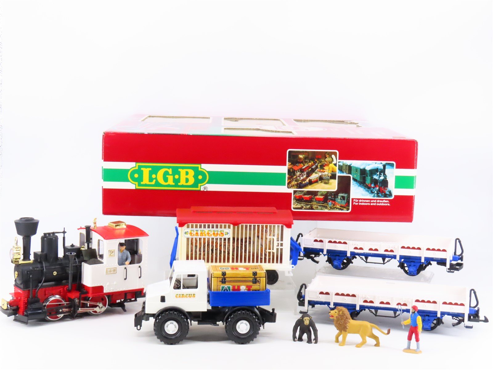 G Scale LGB 72988 Circus Train 0-4-0 Steam Freight Train Starter Set