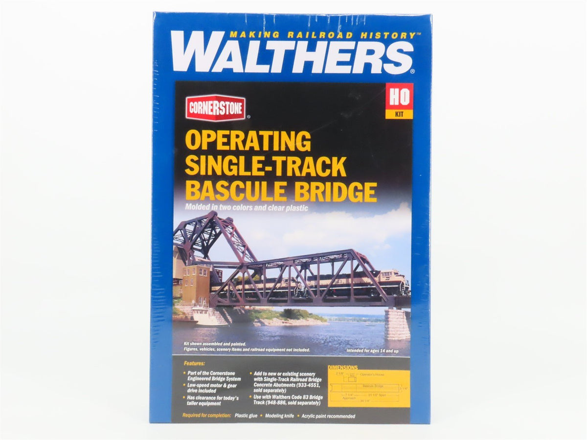 HO Scale Walthers Kit #933-3070 Operating Single-Track Bascule Bridge - SEALED