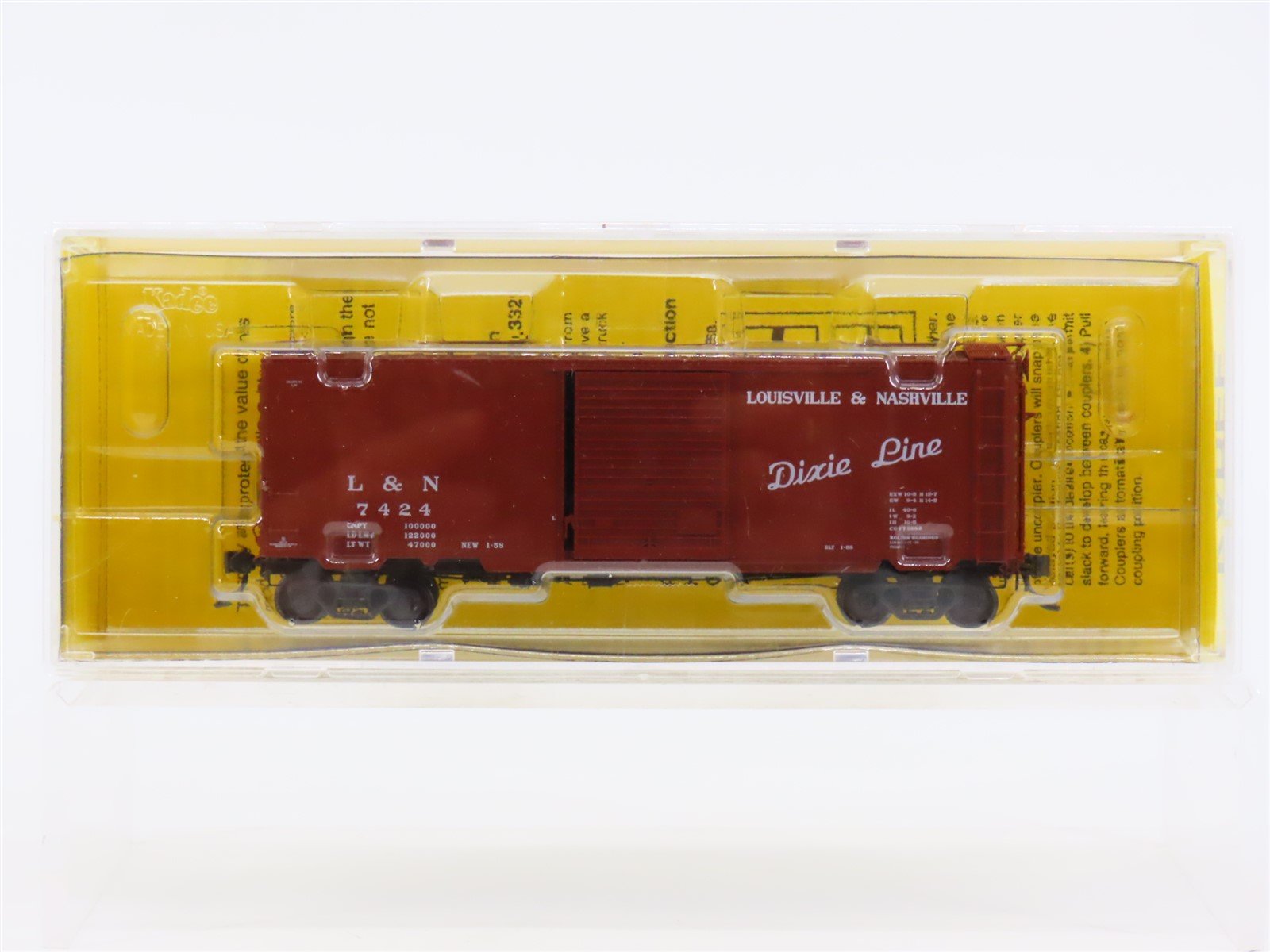 HO Kadee 5220 L&N Louisville & Nashville "Dixie Line" 40' Box Car #7424 - Sealed