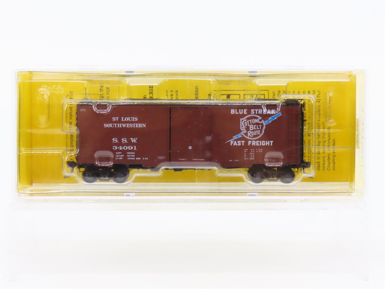 HO Scale Kadee 4902 SSW Cotton Belt Route 40' Single Door Box Car #34091 -Sealed