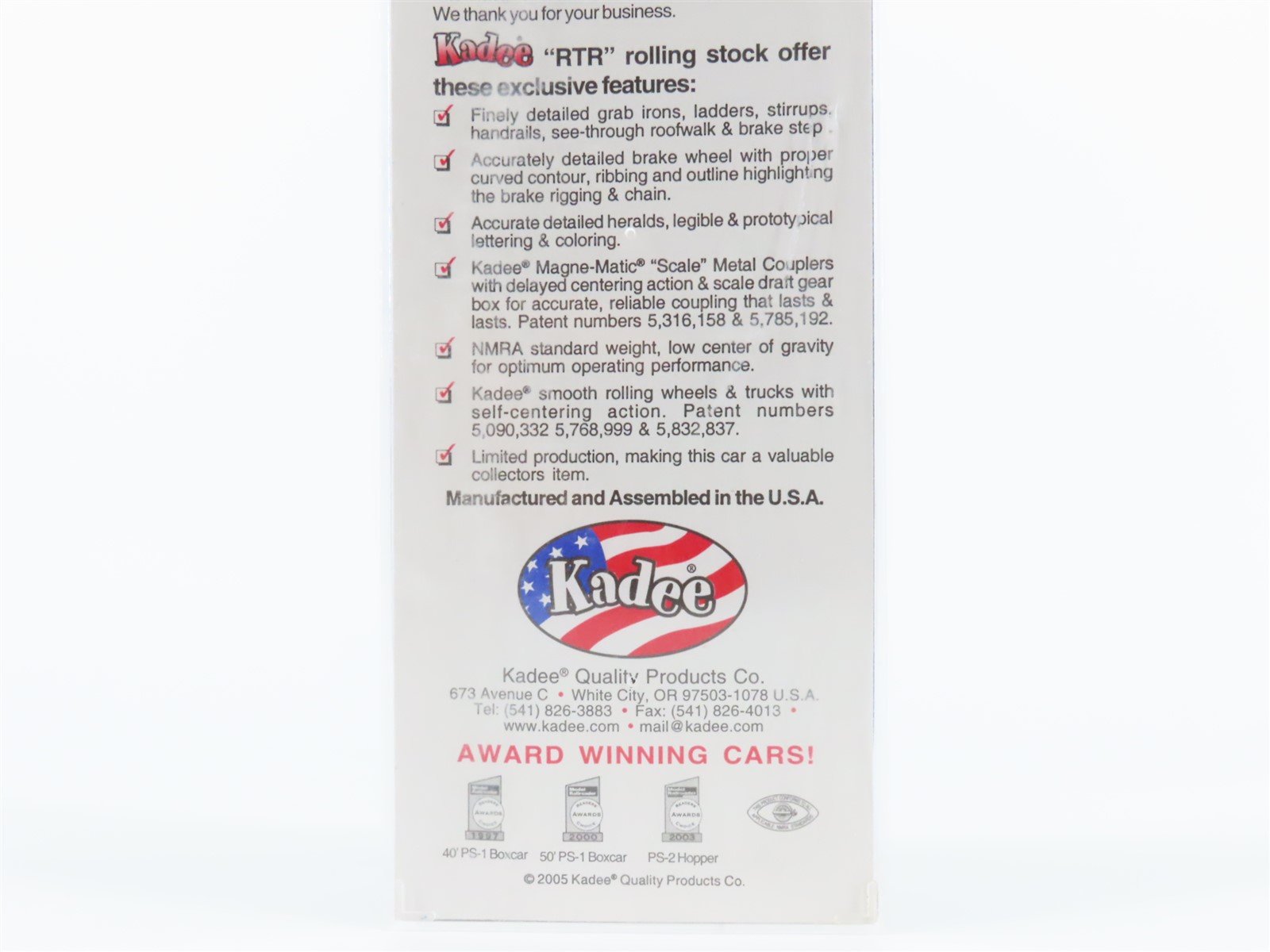 HO Kadee 5268 GTW Grand Trunk Western 40' Single Door Box Car #516874 -Sealed