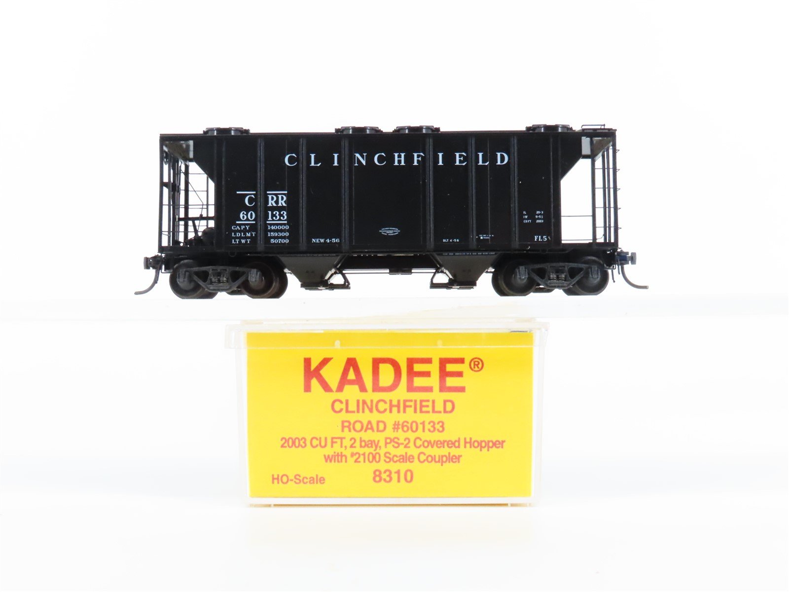 HO Scale Kadee 8310 CRR Clinchfield Railroad 2-Bay Covered Hopper #60133