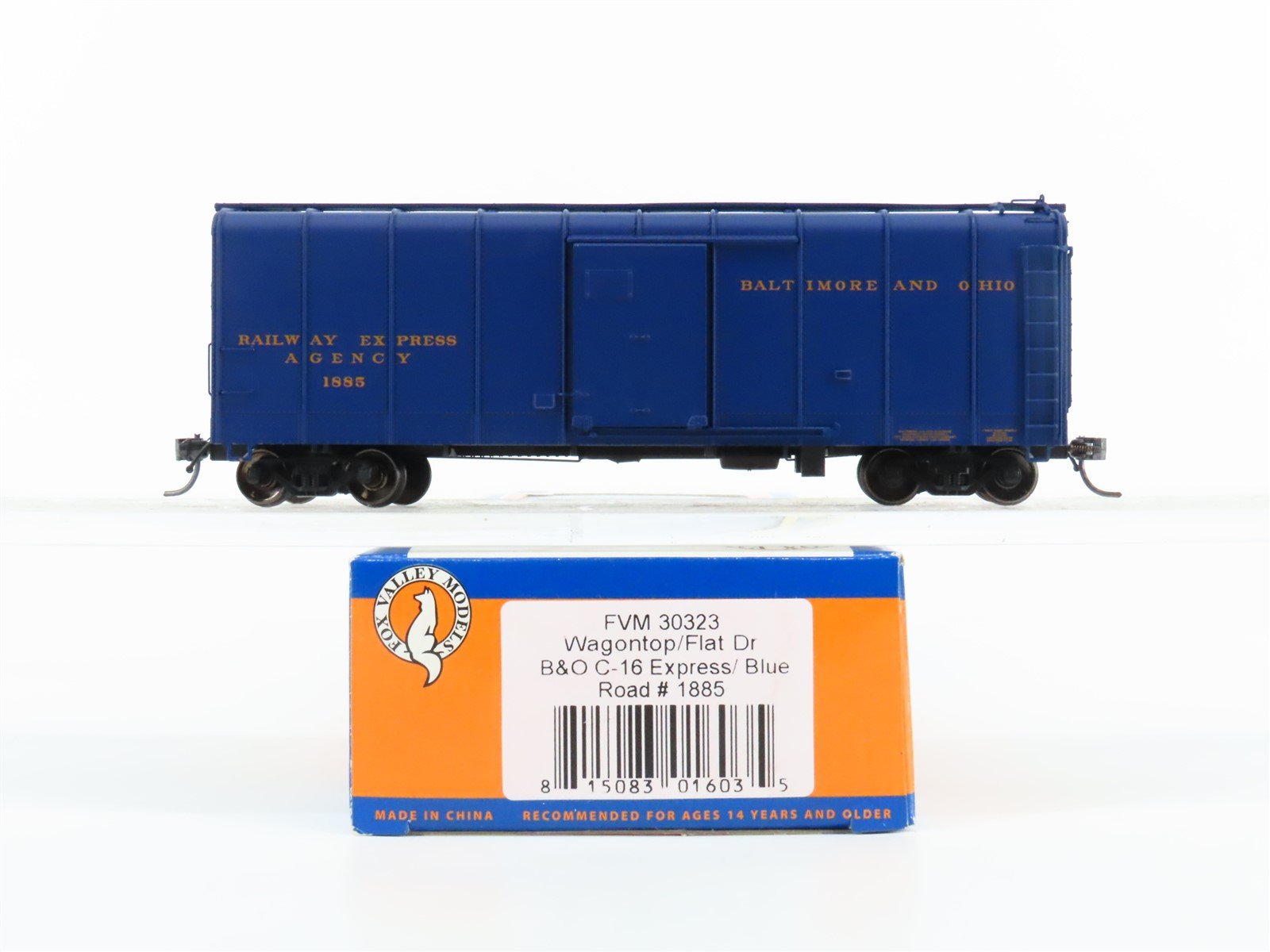 HO Scale Fox Valley Models FVM 30323 B&O Baltimore & Ohio Box Car #1885