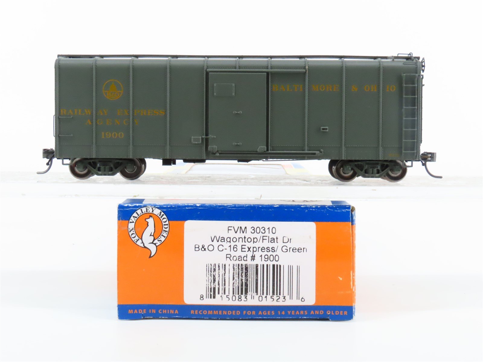 HO Scale Fox Valley Models FVM 30310 B&O Baltimore & Ohio Box Car #1900