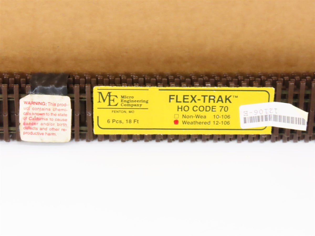 HO Scale Micro-Engineering 12-106 Code 70 36&quot; Flex-Trak 6-Pack w/Weathered Rails