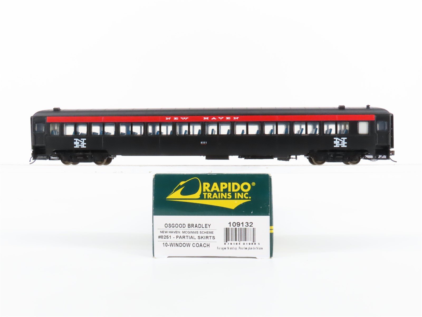 HO Scale Rapido 109132 NH New Haven Osgood Bradley Coach Passenger Car #8251