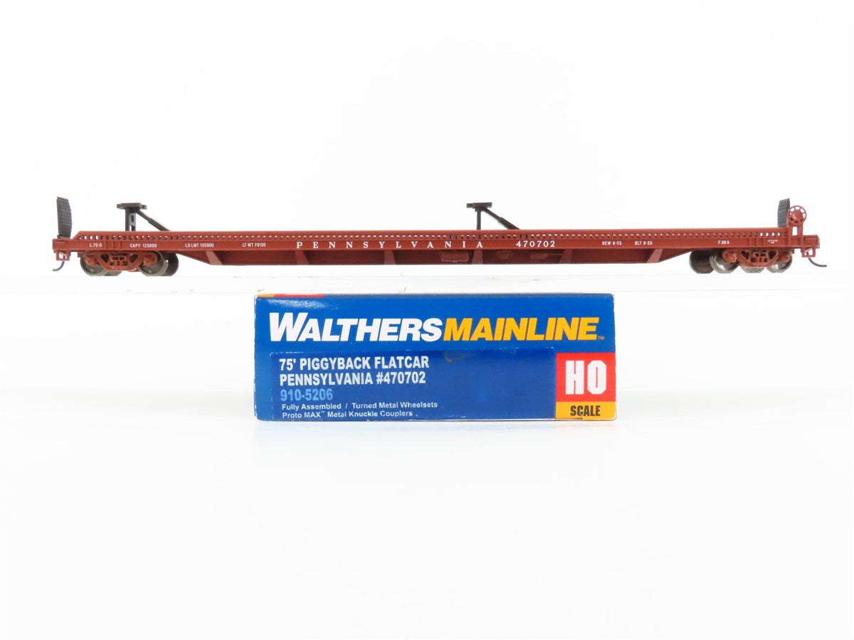 HO Scale Walthers Mainline 910-5206 PRR Pennsylvania 75&#39; Flat Car #470702