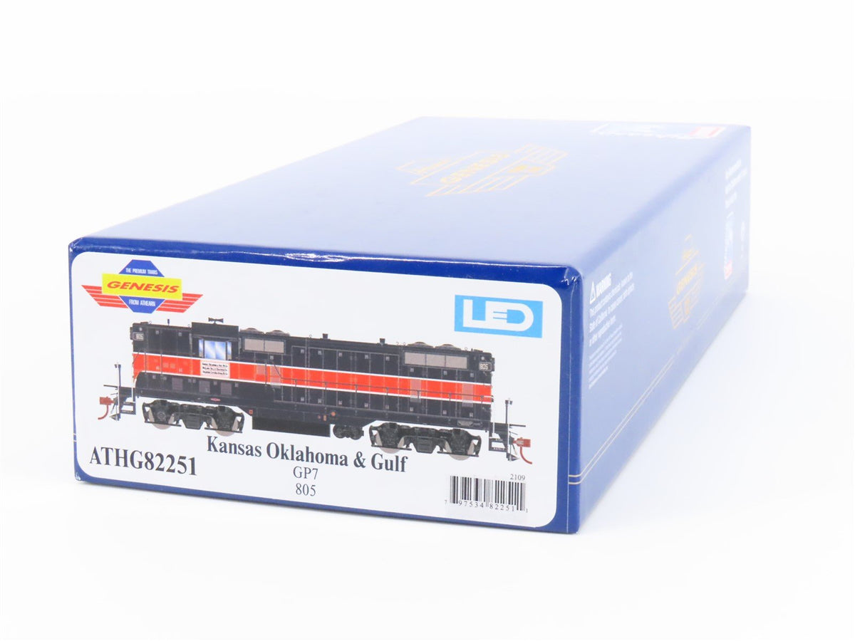 HO Scale Athearn Genesis ATHG82251 KO&amp;G Kansas Oklahoma Gulf GP7 Diesel #805