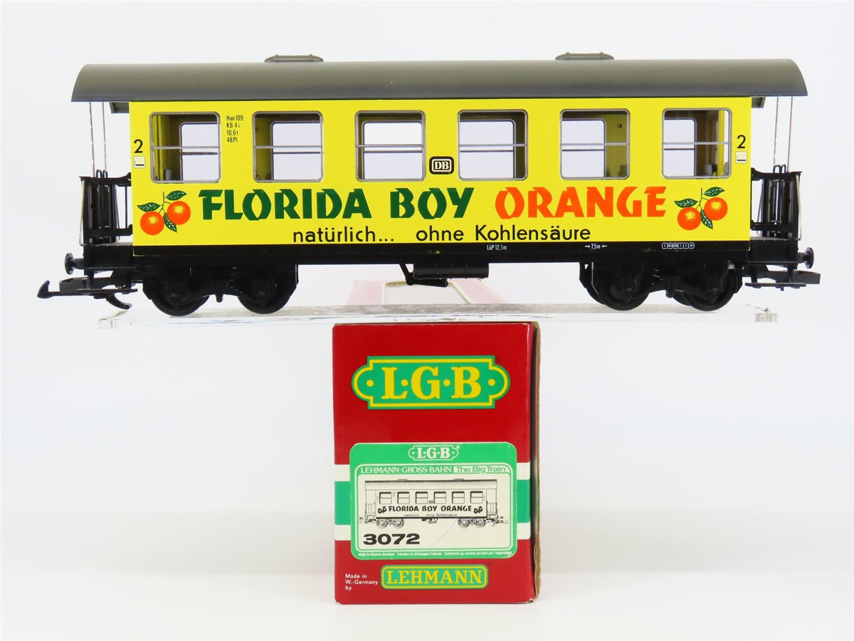 G Scale LGB 3072 DB Florida Boy Orange 2nd Class Coach Passenger Car