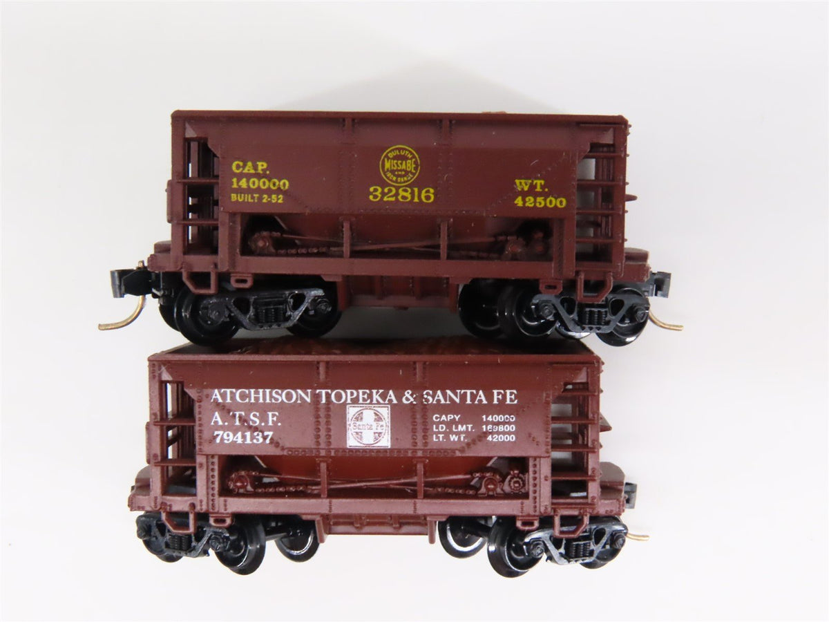 LOT of 25 N Scale Micro-Trains/Atlas WP/GTW/MILW/ASTF/SP Hopper &amp; Flatcars