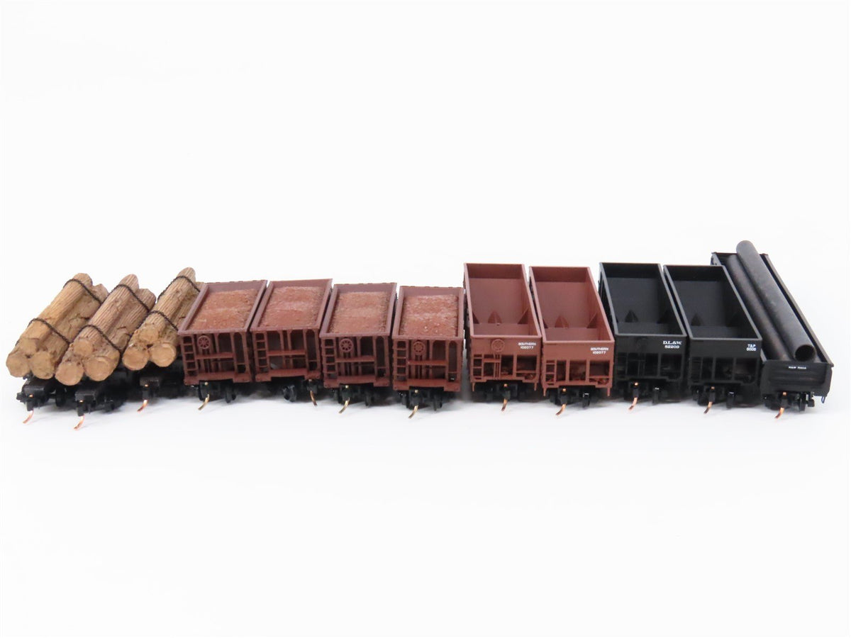 LOT of 25 N Scale Micro-Trains/Atlas WP/GTW/MILW/ASTF/SP Hopper &amp; Flatcars