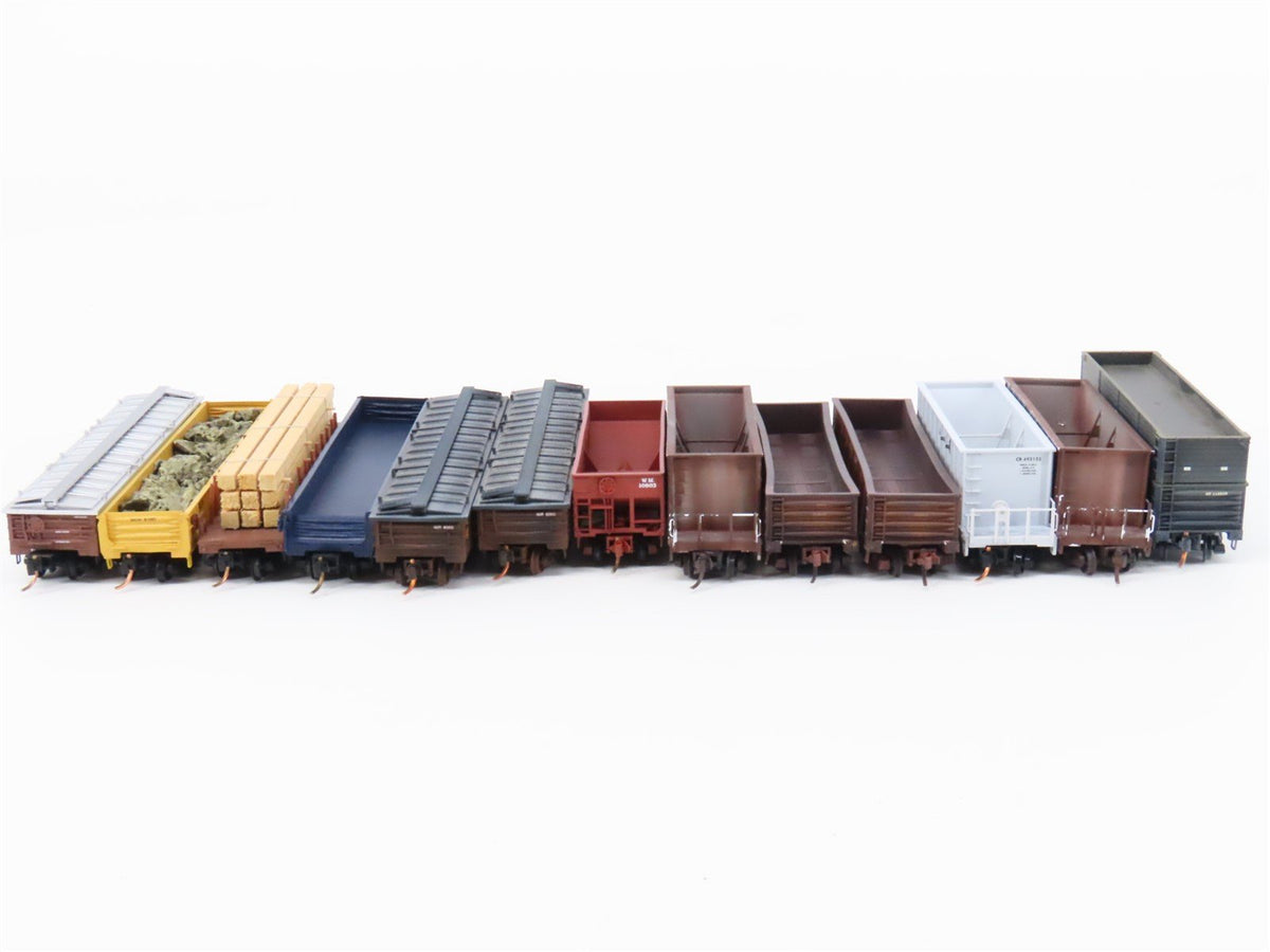 LOT of 25 N Scale Micro-Trains/Atlas WP/GTW/MILW/ASTF/SP Hopper &amp; Flatcars