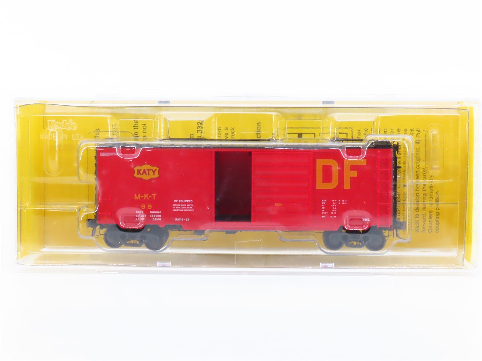 HO Scale Kadee 5218 M-K-T Katy Railroad 40' Single Door Box Car #99 - Sealed