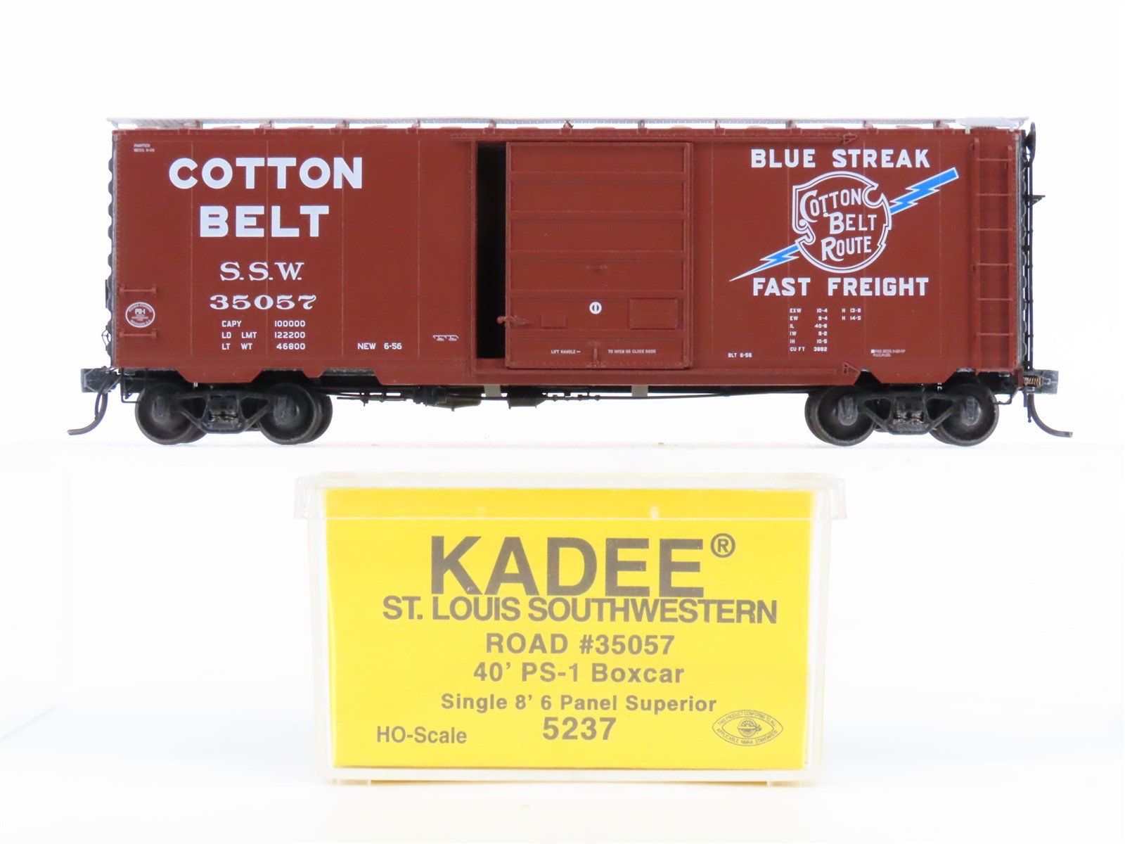 HO Scale Kadee 5237 SSW Cotton Belt Route "Blue Streak" 40' Box Car #35057