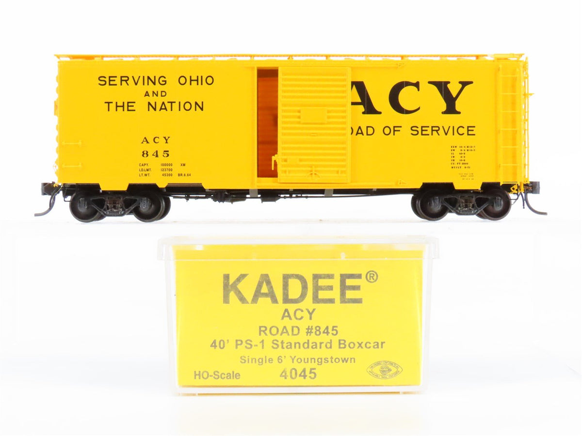 HO Scale Kadee 4045 ACY Akron Canton &amp; Youngstown Railroad 40&#39; Box Car #845