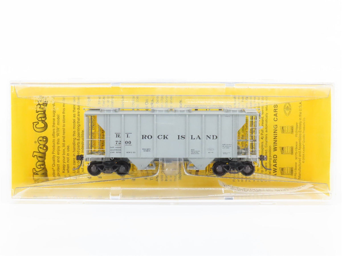 HO Scale Kadee 8612 RI Rock Island Railroad 2-Bay Covered Hopper #7200 -Sealed