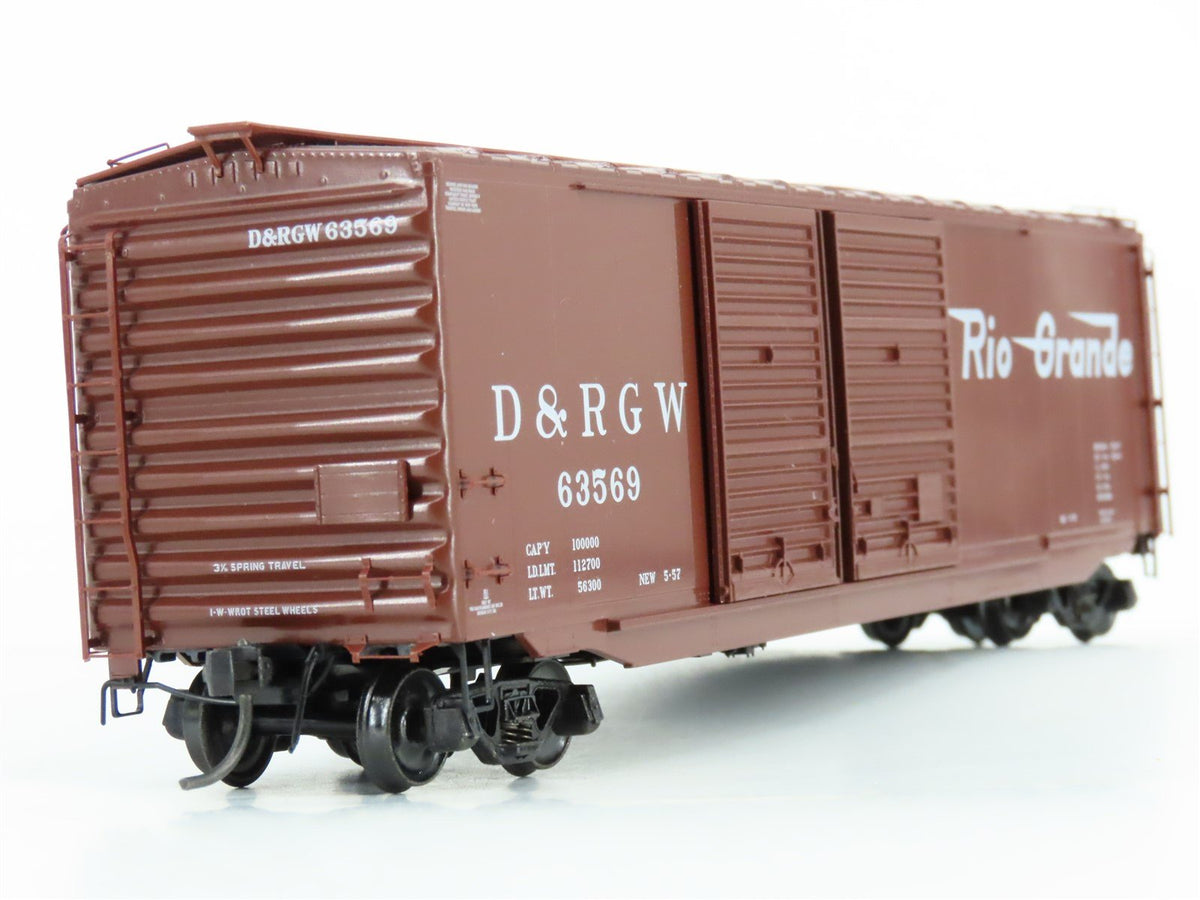 HO Scale Kadee 6714 D&amp;RGW Rio Grande Railroad 50&#39; Double Door Box Car #63569