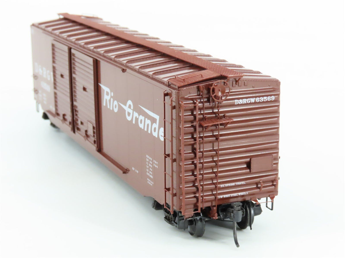 HO Scale Kadee 6714 D&amp;RGW Rio Grande Railroad 50&#39; Double Door Box Car #63569