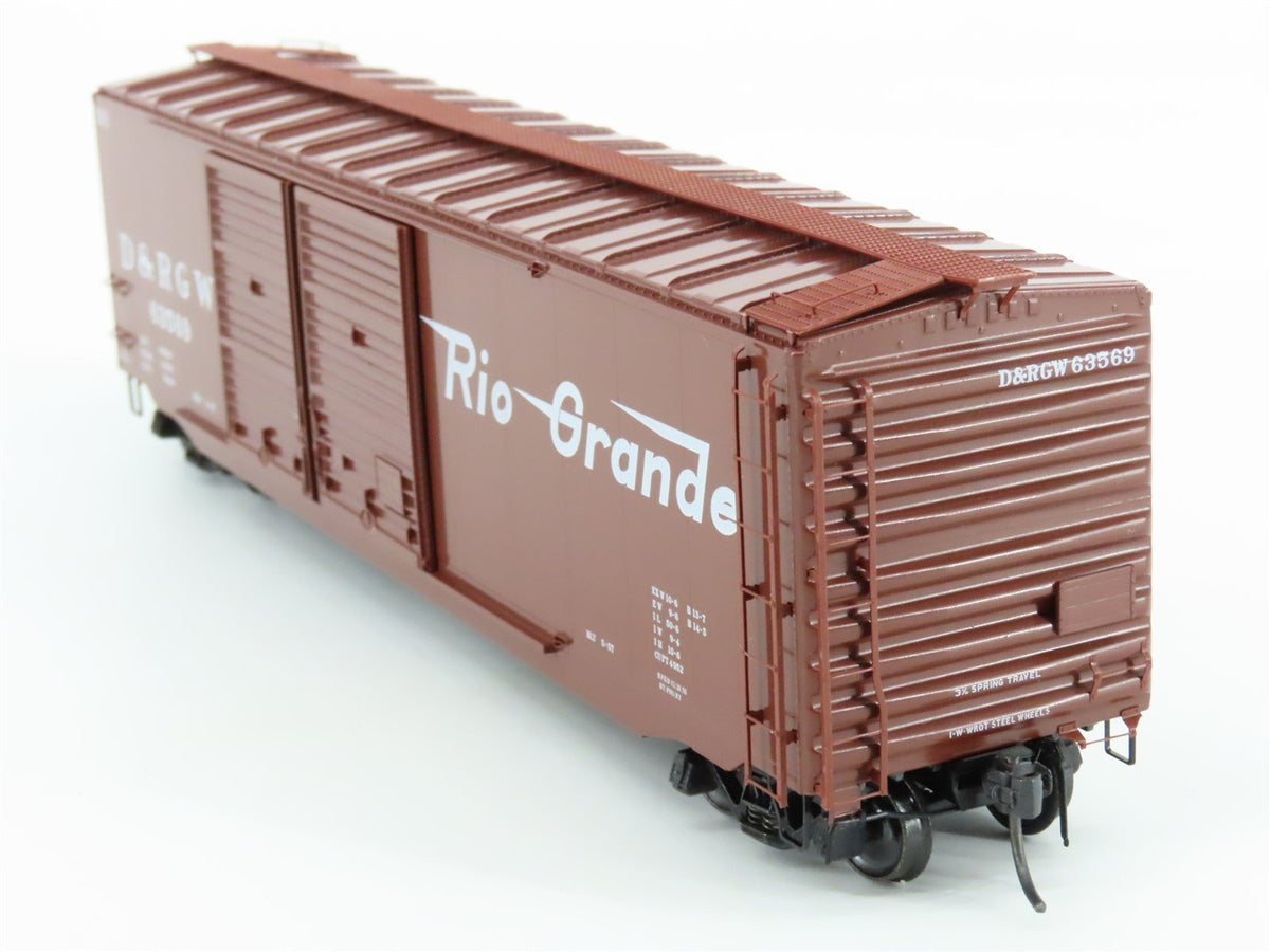 HO Scale Kadee 6714 D&amp;RGW Rio Grande Railroad 50&#39; Double Door Box Car #63569