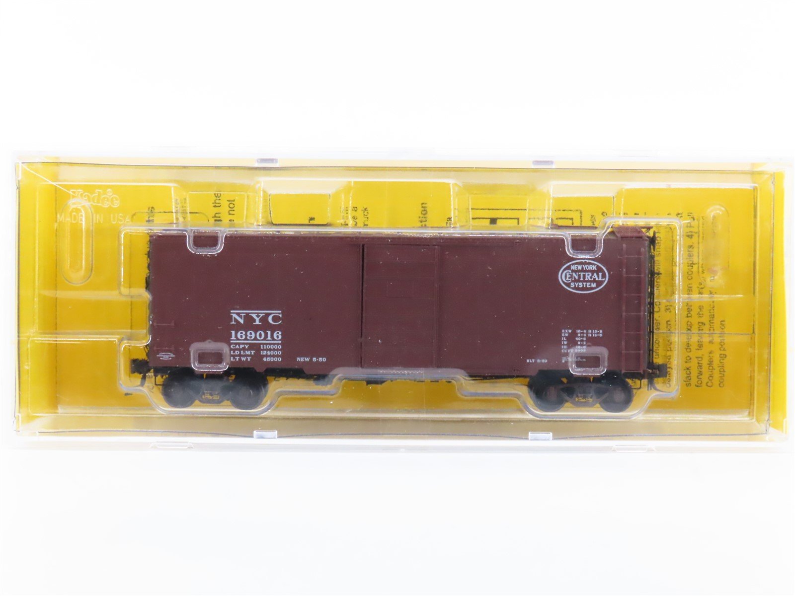 HO Scale Kadee 4034 NYC New York Central 40' Single Door Box Car #169016 -Sealed