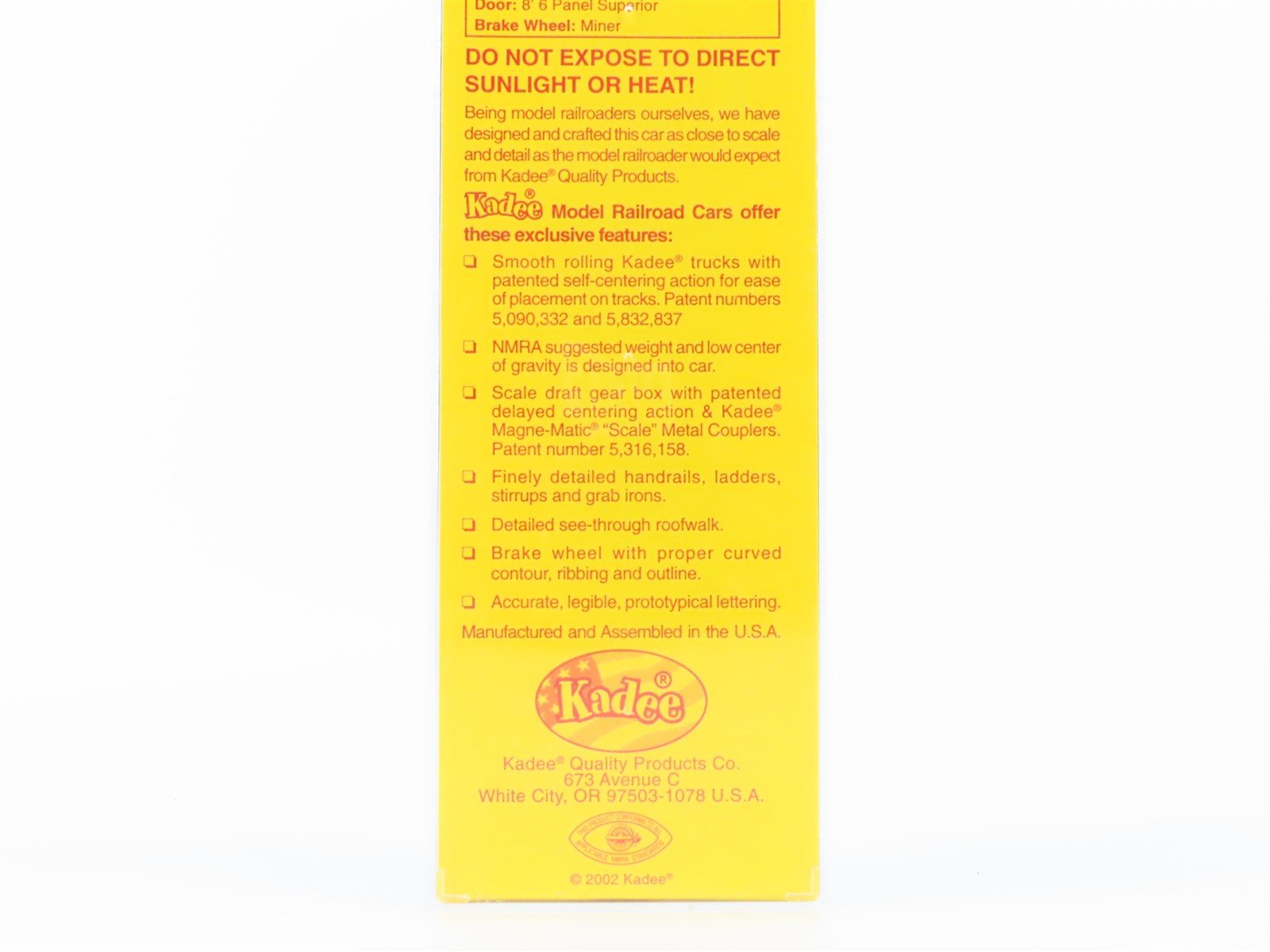 HO Scale Kadee 5244 AA Ann Arbor Railroad 40' Single Door Box Car #1238 -Sealed