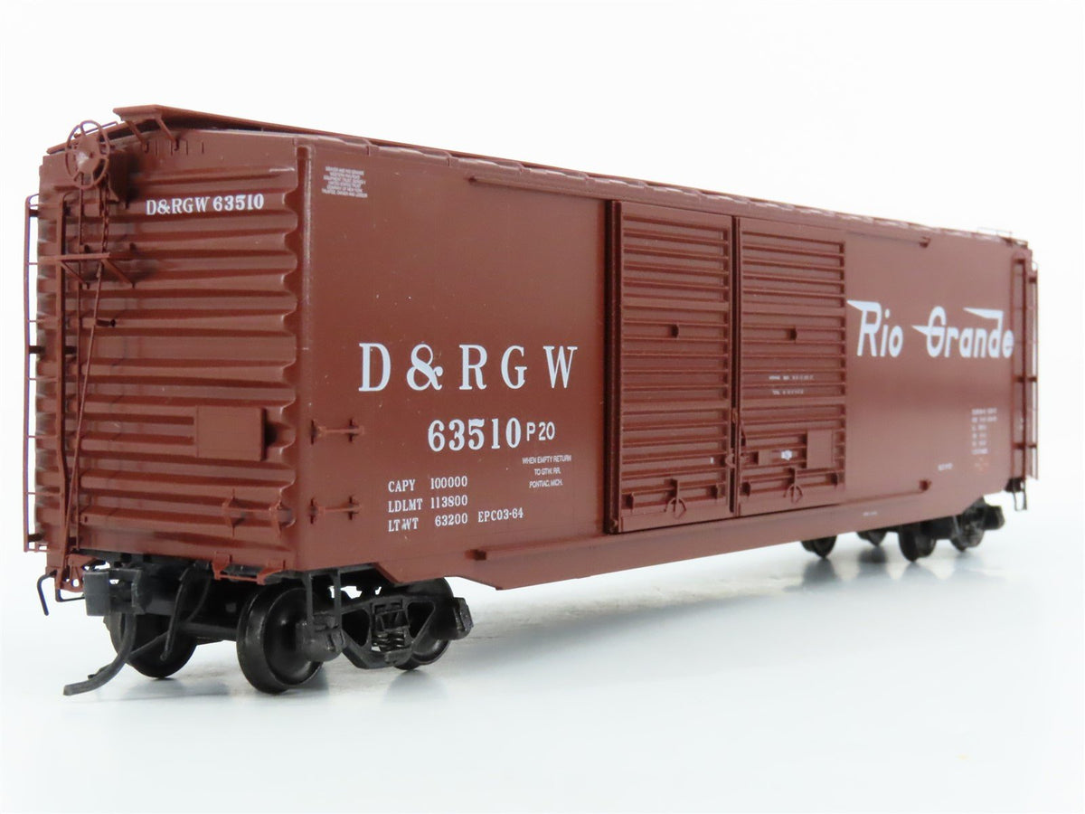 HO Scale Kadee 6708 D&amp;RGW Rio Grande Railroad 50&#39; Double Door Box Car #63510