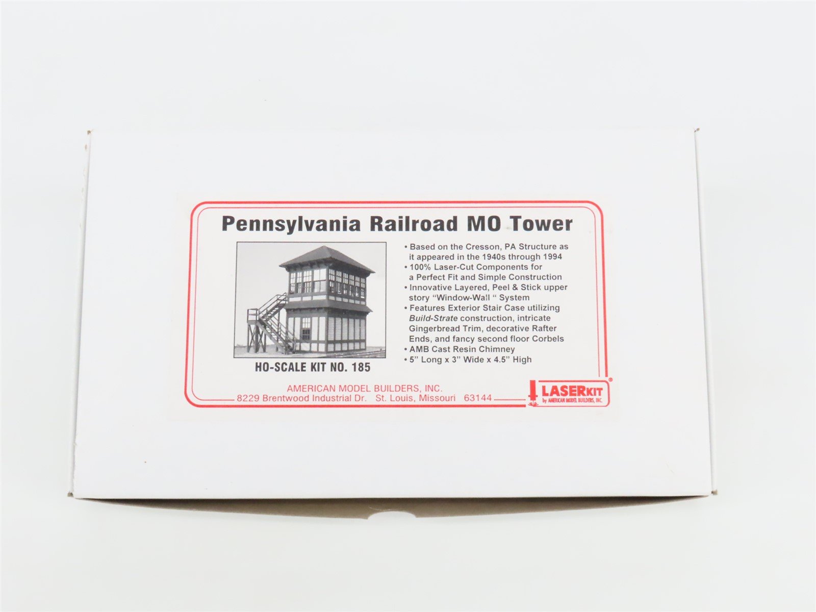 HO Scale AMB LaserKit #185 PRR Pennsylvania Railroad MO Tower