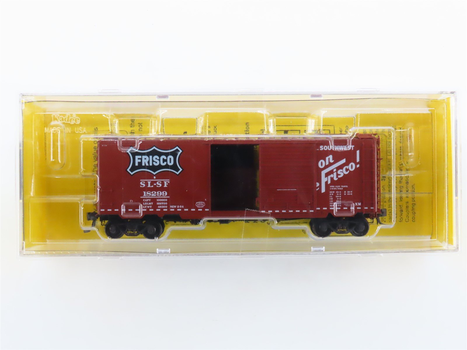 HO Scale Kadee 5206 SL-SF Frisco Railroad 40' Single Door Box Car #18299 -Sealed