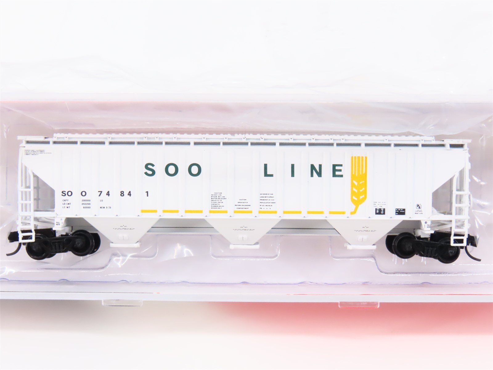 N Scale Intermountain 65304-25 SOO Line PS 4750 Covered 3-Bay Hopper Car #74841