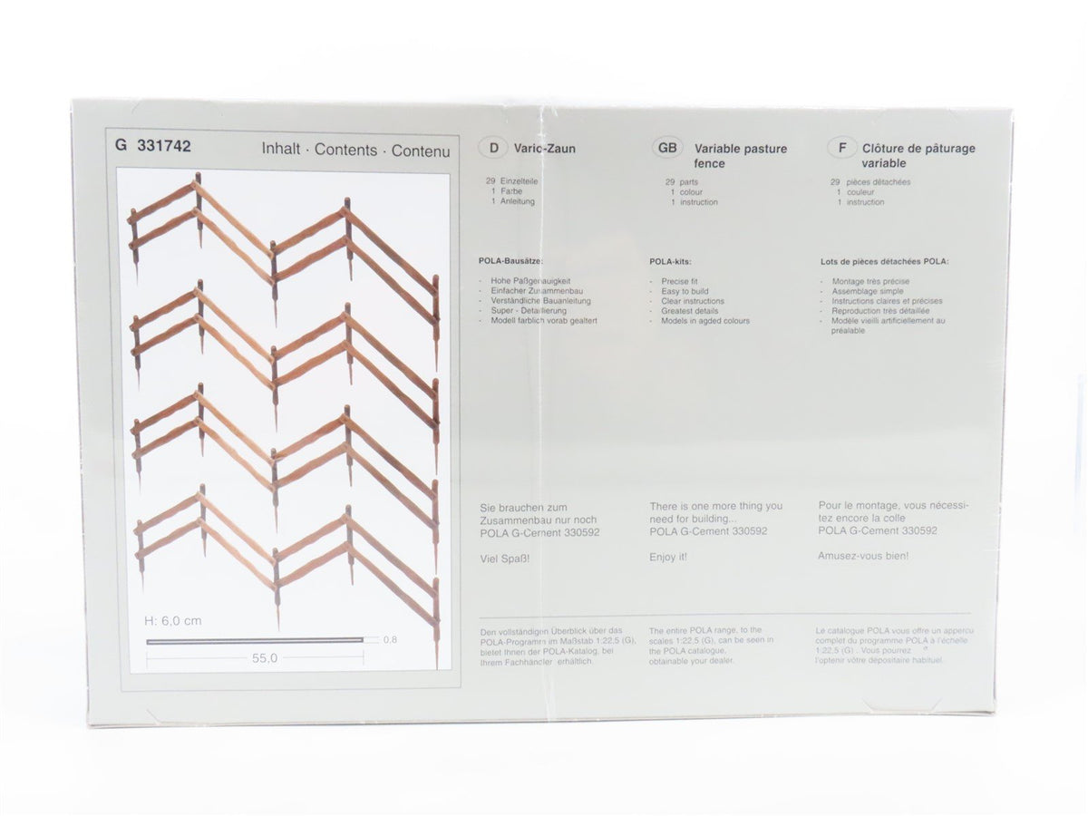 G 1/22.5 Scale POLA Kit #331742 Variable Pasture Fence - SEALED