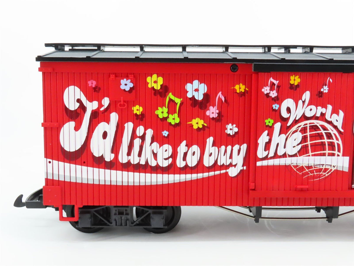 G Scale LGB 46672 &quot;I&#39;d Like To Buy The World A Coke&quot; Single Door Box Car