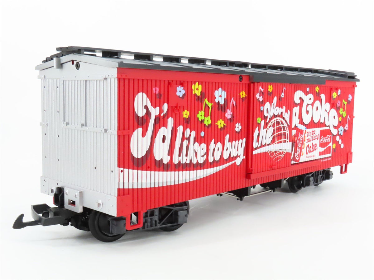 G Scale LGB 46672 &quot;I&#39;d Like To Buy The World A Coke&quot; Single Door Box Car