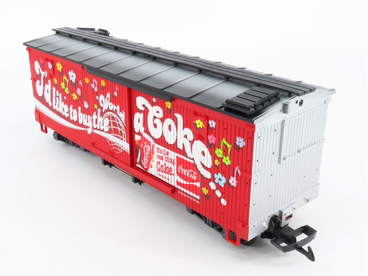 G Scale LGB 46672 &quot;I&#39;d Like To Buy The World A Coke&quot; Single Door Box Car