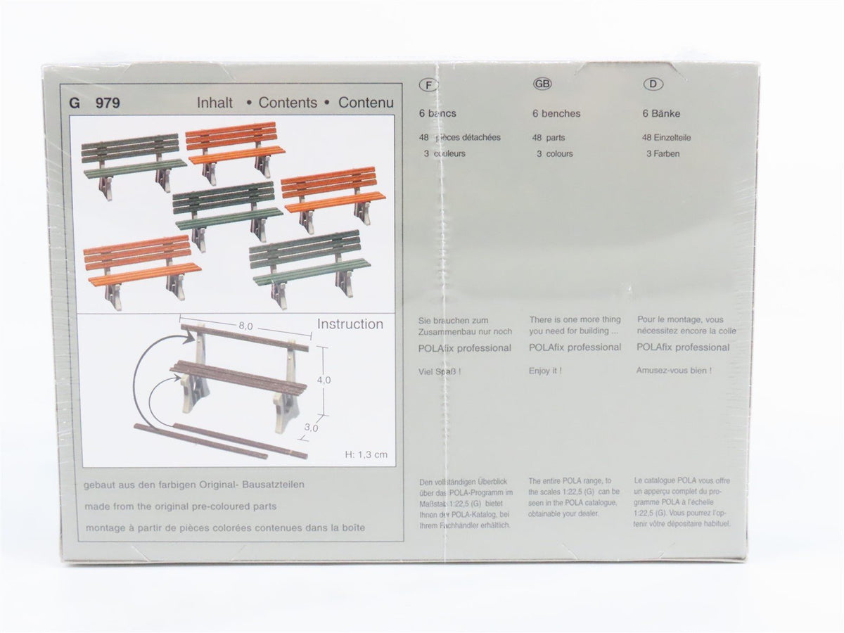 G 1/22.5 Scale POLA Kit #979 Six Benches - SEALED