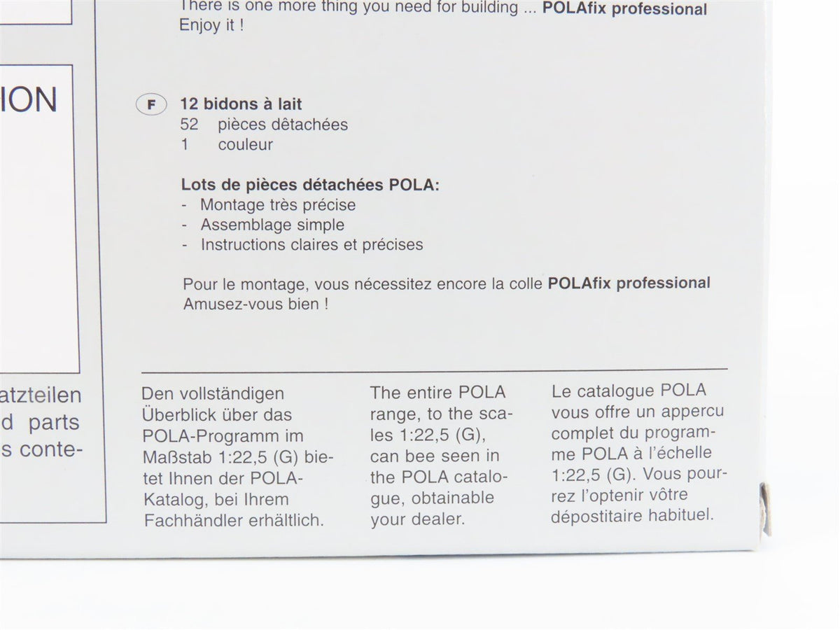 G 1/22.5 Scale POLA Kit #966 Twelve (12) Milk Cannisters