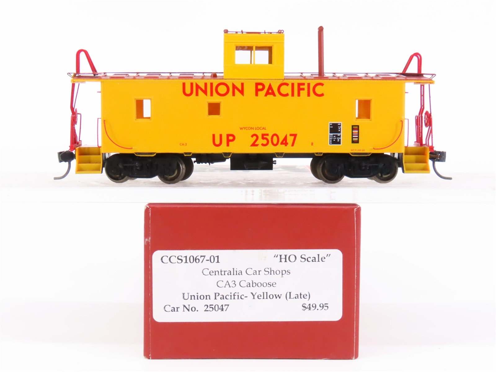 HO Scale Centralia Car Shops #CCS1067-01 UP Union Pacific CA3 Caboose #25047