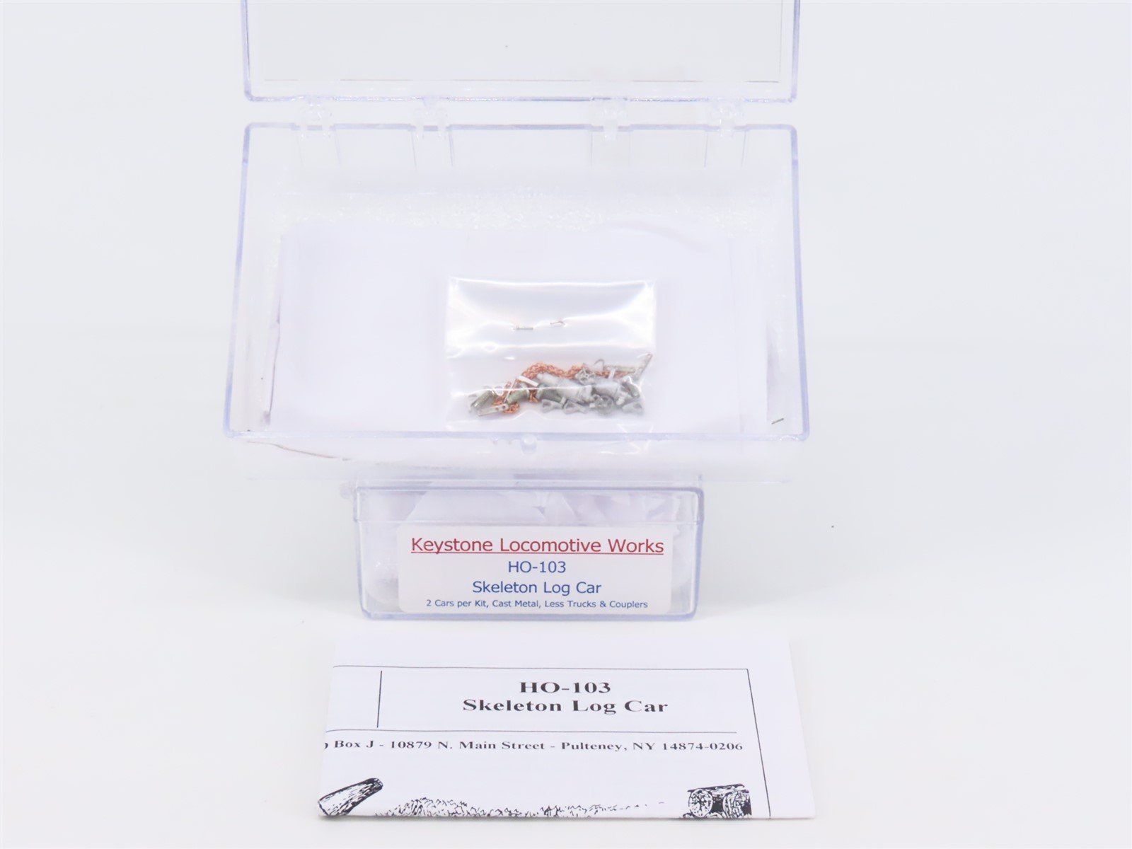 Lot of 2 HO Scale Keystone Locomotive Works Kit #103 Skeleton Log Cars