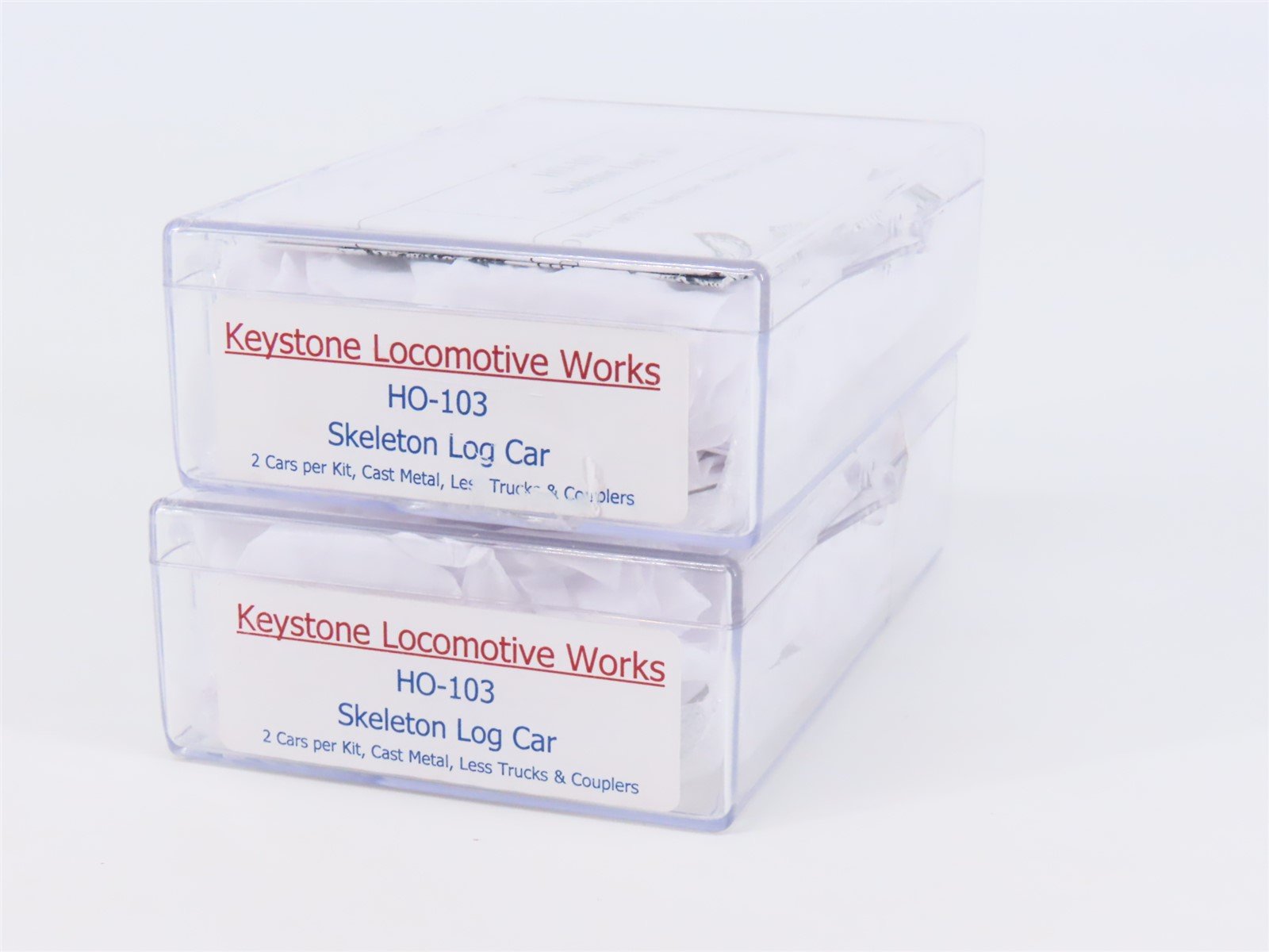Lot of 2 HO Scale Keystone Locomotive Works Kit #103 Skeleton Log Cars