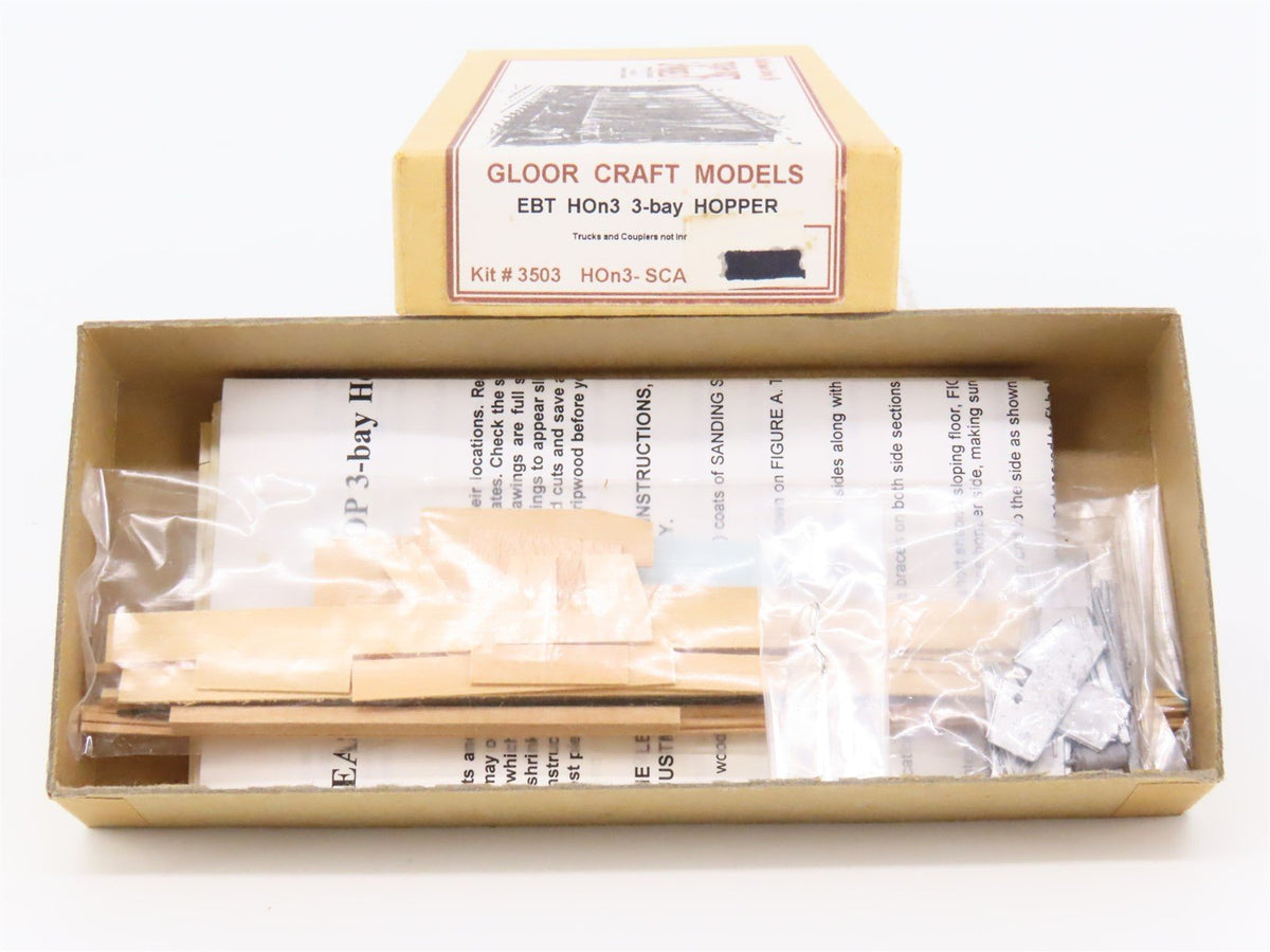 HOn3 Scale Gloor Craft Models Kit #3503 EBT East Broad Top 3-Bay Hopper