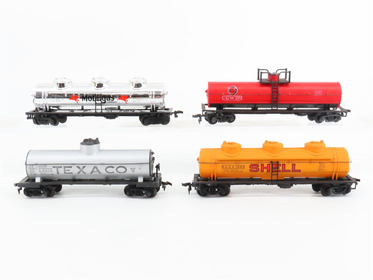 LOT of 4 HO Scale Bachmann/AHM SCCX/CGW/TCX Singe &amp; Three Dome Tankcars