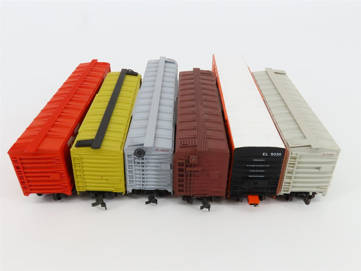 LOT of 6 HO Scale AHM/Unbranded EL/NH/PRR/NYMX 40&#39; &amp; 50&#39; Boxcars