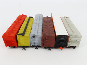 LOT of 6 HO Scale AHM/Unbranded EL/NH/PRR/NYMX 40' & 50' Boxcars