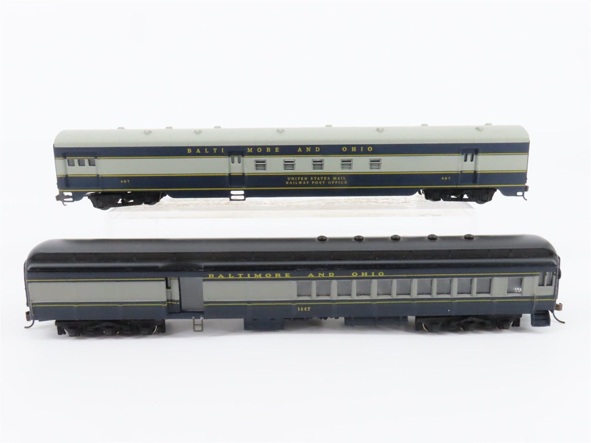 LOT of 2 HO Scale Bachmann B&amp;O Baltimore &amp; Ohio RPO/Baggage Passenger Cars