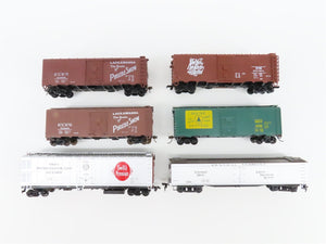 LOT of 6 HO Scale BT Shops/Unbranded DLW/NH/MEC/CV Reefer & Boxcars